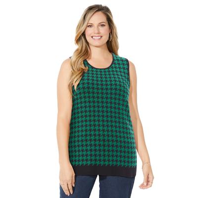Plus Size Women's Liz&Me® Classic Shell by Liz&Me By Catherines in Clover Green Houndstooth (Size 1X)