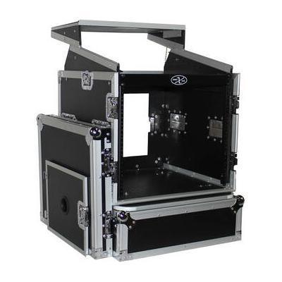 ProX T-10MRLT DJ Combo Flight Case with Shelf and Wheels (10 RU Vertical Rack, 1 T-10MRLT