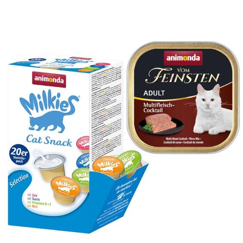 animonda Mixpaket Katze: 12x 100g Vom Feinsten Adult Multi-Fleischcocktail Nassfutter + 20x 15g...