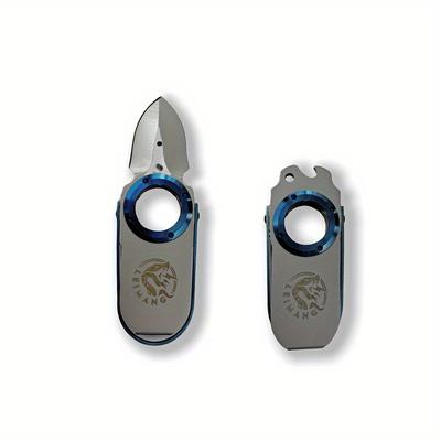 TEMU Small Folding Pocket Knife, 3.5 Inch, Lightweight Utility Knife, Grey Handle, Edc Pocket Knife With Steel Blade, Clip, For Outdoor, Outdoor Survival, Hiking, Camping Edc