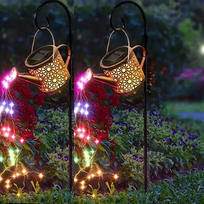 TEMU Solar Lights Outdoor Decorative, Metal Solar Watering Can Lights, Hanging Solar Garden Decor Yard Lights Outside Patio Lawn Decorations, Gifts For Mom Grandma Women Birthday (colorful)