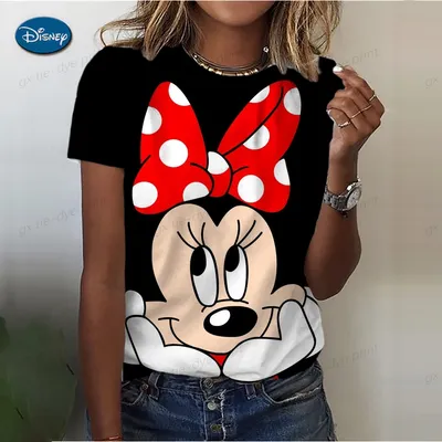 Fashion Mickey Minnie Mouse Disney T-shirt Women's Clothing Summer Short Sleeves Tops Casual Kawaii T Shirts Clothes