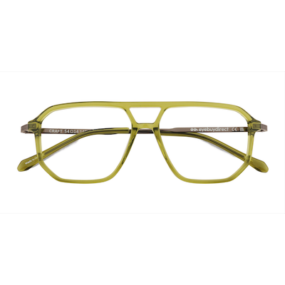 Male s aviator Clear Green Acetate,Metal Prescription eyeglasses - Eyebuydirect s Craft