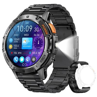 K65 Smart Watch 1.43 Inch AMOLED Screen Bluetooth Call Flashlight 530mAh Outdoor Men Smart Watch Sports Health Monitor For Android IOS