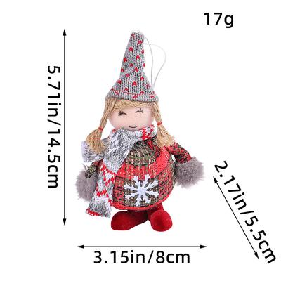 Christmas Decoration, Santa Claus and Reindeer Figurine Standing Decorations, Dwarf Girl Doll Ornaments for Festive Christmas Trees