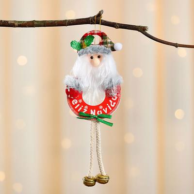 Christmas Figurine Mini Ornaments, KT Board with Bell Christmas Tree Hangings, Christmas Decorative Supplies and Trinkets