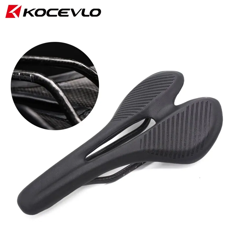 KOCEVLO Carbon Fahrradsattel MTB Road T800 Superleichter Fahrradsitz Bequemes Leder EVA Radfahren Racing Kissen Image