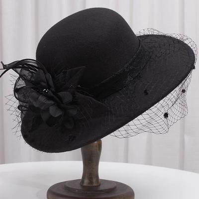 Autumn And Winter Fashion Boutique Large Brimmed Top Hat Suitable For Wedding Banquet, Bucket Hat, Gentle Wind Party