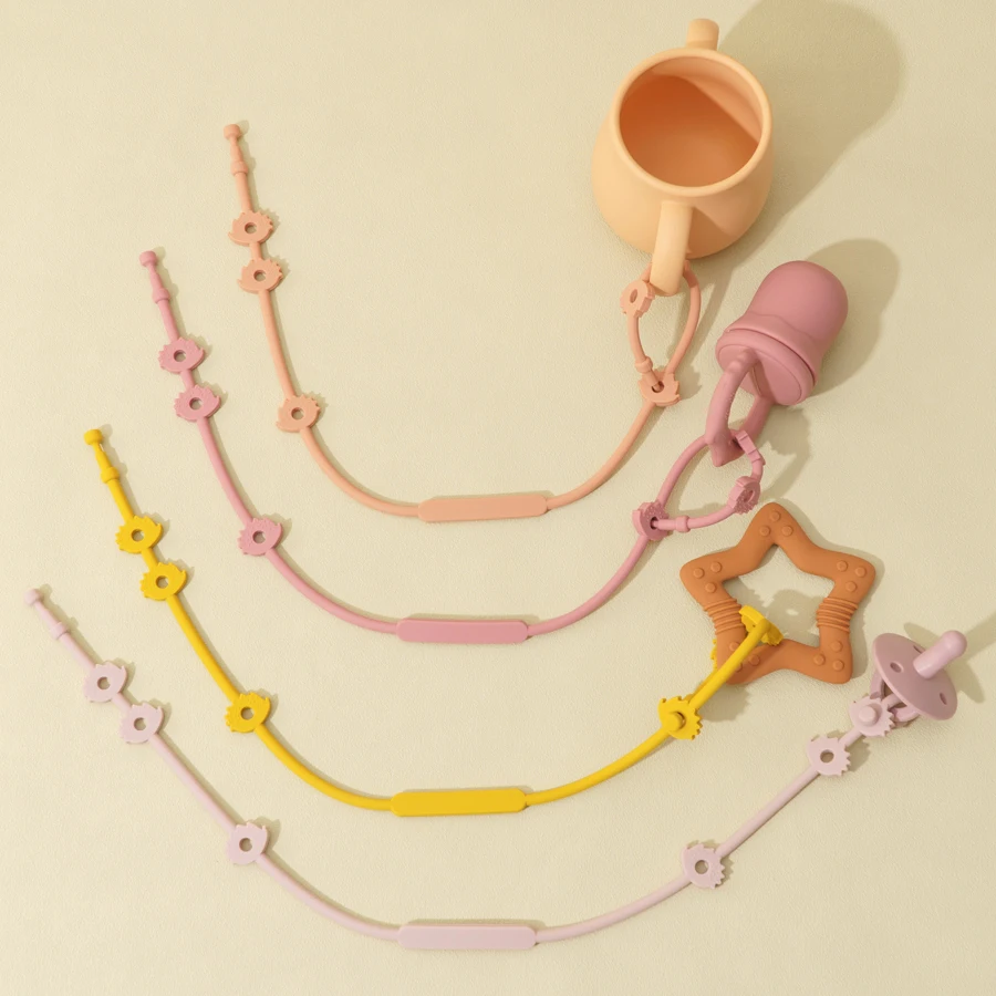 Farbe Kinder 1 Stück Baby Schnuller Kette Flasche Kette verstellbare Silikon Schnuller Kette Beißring Spielzeug Baby Flasche Kette Baby Zeug Image