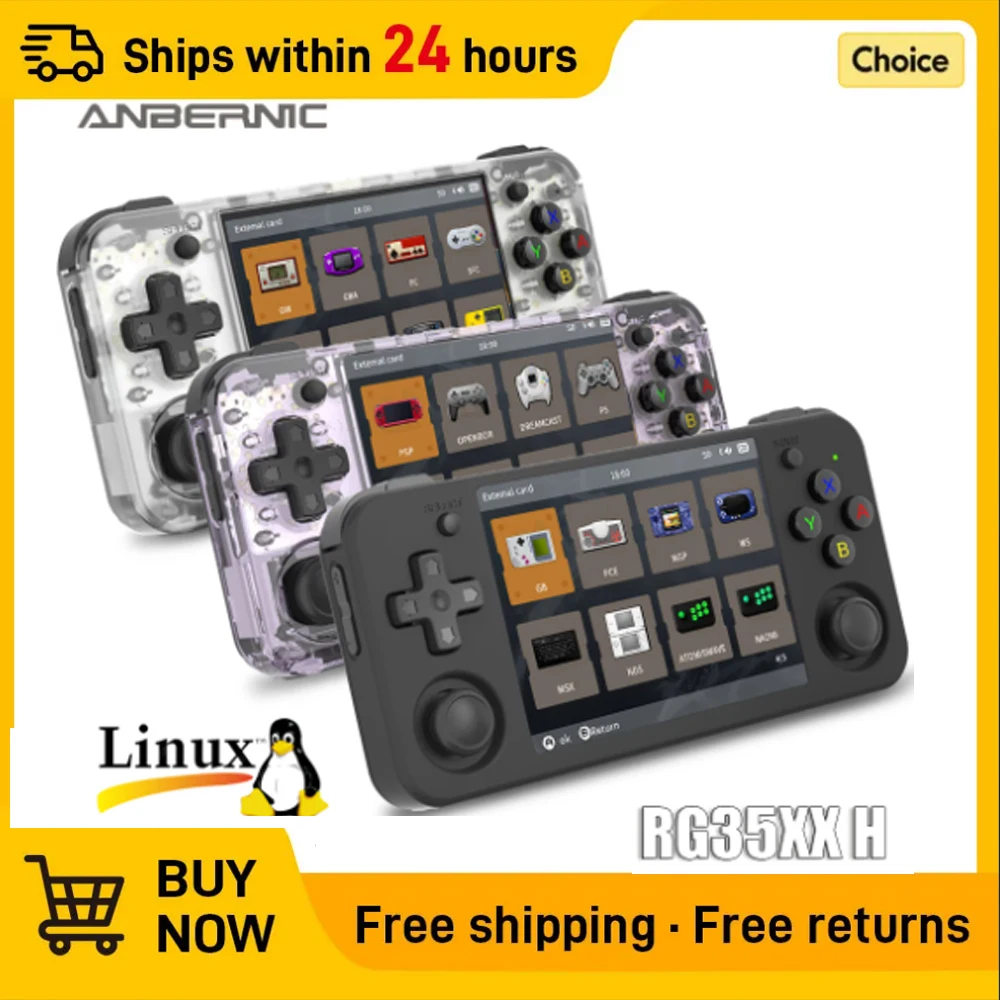 NEUE RG35XX H Handheld Spielkonsole Tragbare Spielen Videospiele 3,5 Zoll IPS Bildschirm 640*480 Bildschirm Videospiel spieler Maschine 64G