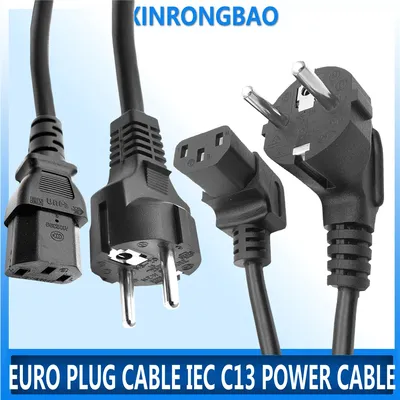 Euro Stecker Kabel IEC C13 Computer Power Kabel Verlängerung Kabel 0,3 m 1m 1,5 m 2,5 m EU Power