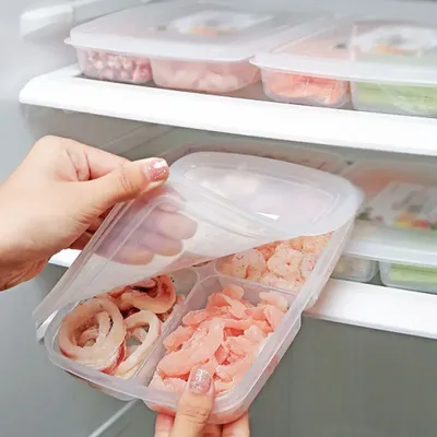 1pc Home Kitchen Crisper in Fächern versiegelt Lebensmittel trenn box vorbereiten Schüssel Beilage