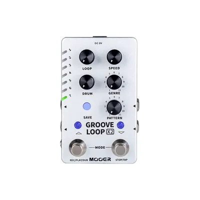 Mooer Groove Loop x2 Gitarren effekt pedal Stereo Looper Pedal mit 14 Save Slots Drum Machine Pedal 121 verschiedene Drum Pedal