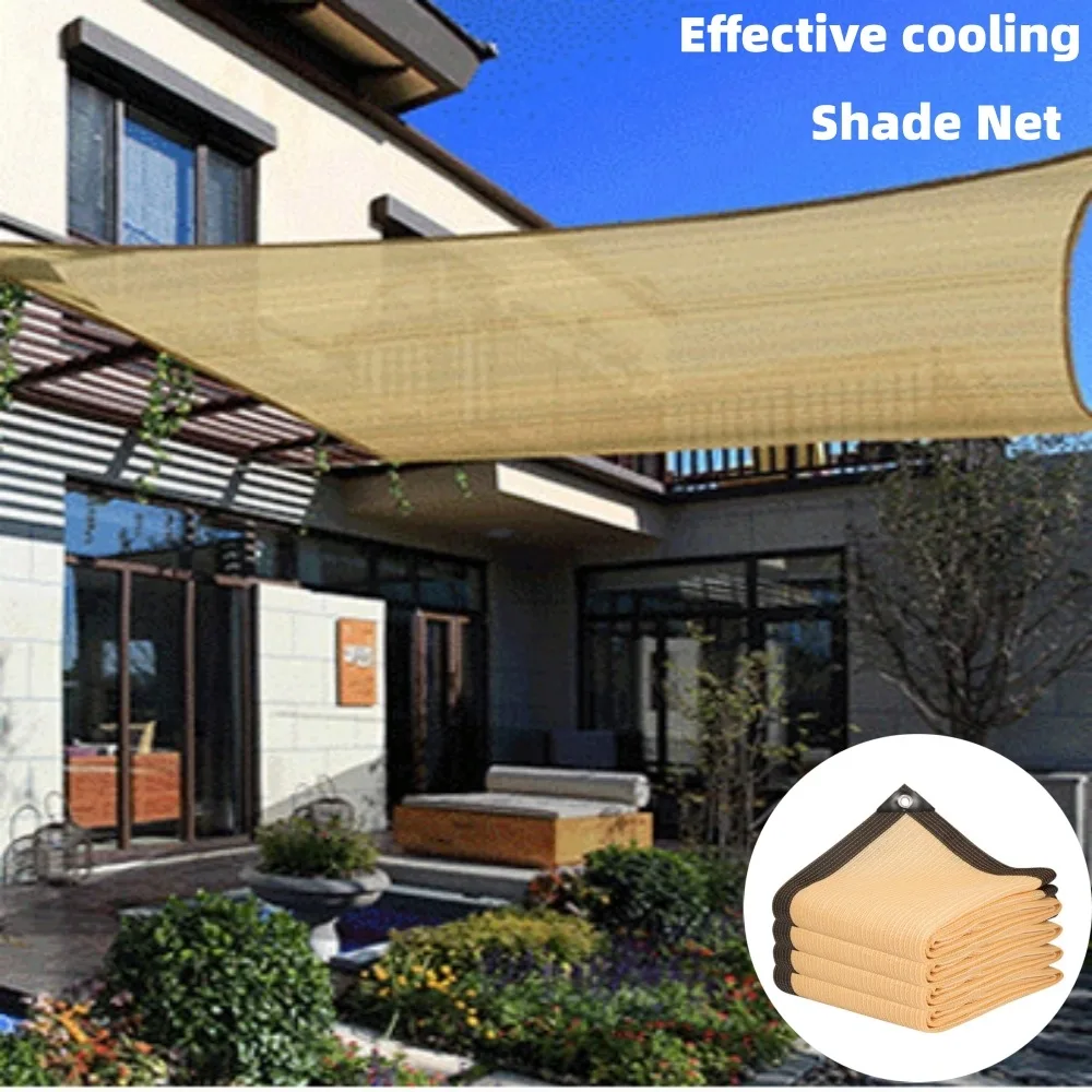 Neues Outdoor-Garten Sonnenschutz netz für Camping Pergola Carport Balkon Sonnenschutz atmungsaktive Kühlung Rechteck Pool Sonnenschutz Segel Image