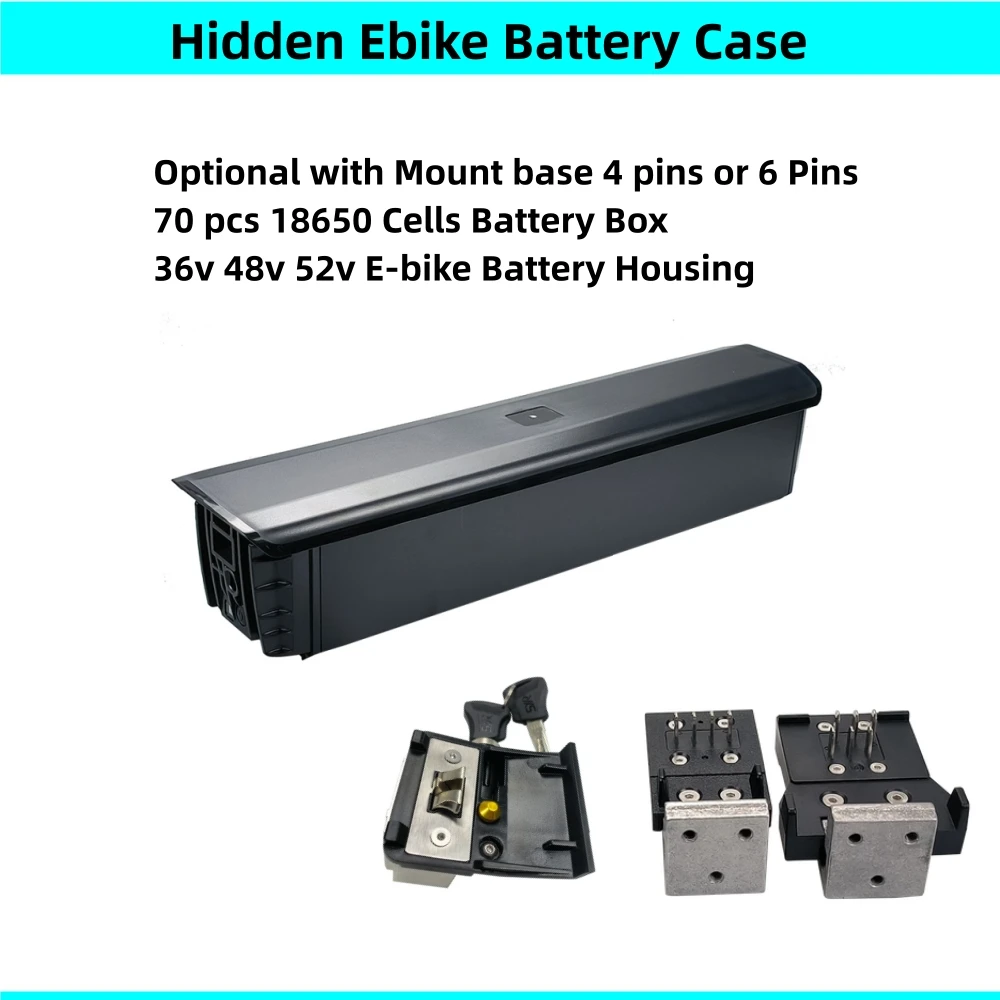 Syr versteckte ebike batterie box verstecktes batterie gehäuse 36v 48v 52v batterie gehäuse 70 stücke 18650 zellen batterie gehäuse mit zellen halter Image