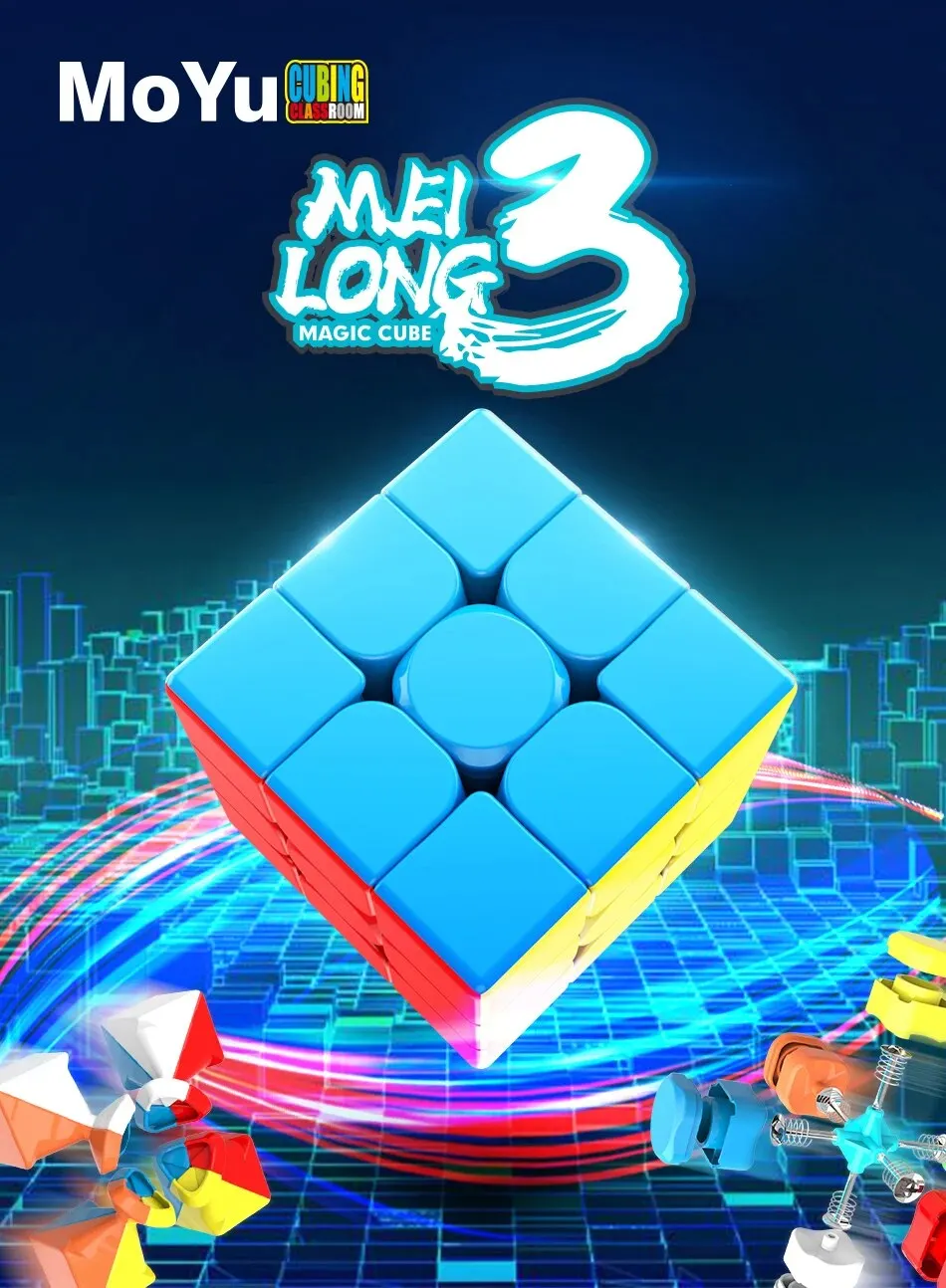 Moyu Meilong 3c 3x3 Magic Speed Cube aufkleber lose profession elle Zappel Spielzeug Meilong 3x3 Cubo Magico Puzzle Image