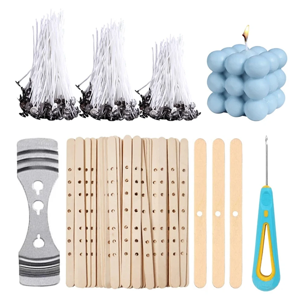 Kerzendocht aus reiner Baumwolle, Dochthalterung, Silikon-Stanzahle, DIY-Geschenk, Kerzenherstellungsset, einfach zu bedienen Image