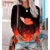 Schmetterling Muster Frauen Straße Hip Hop T-Shirts Langarm Frühling Herbst 3d Tie-dye Drucken Mode Damen Tees 6XL große Größe Tops