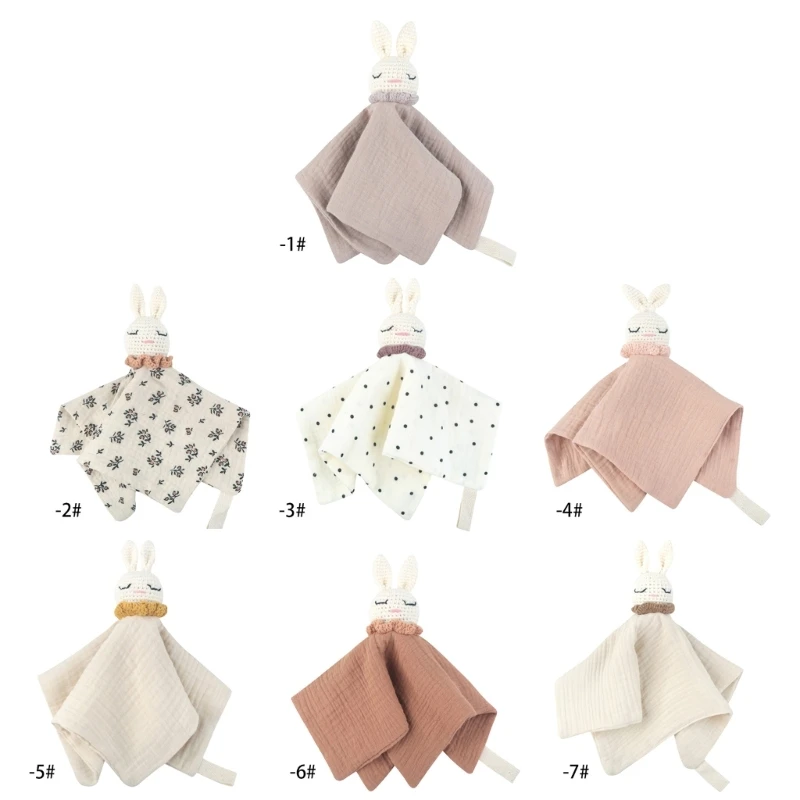 Kleinkind Baby Beschwichtigen Trösten Handtuch Häkeln Kaninchen Spucktuch Schlaf Beruhigende Spielzeug Beruhigen Schnuller Image