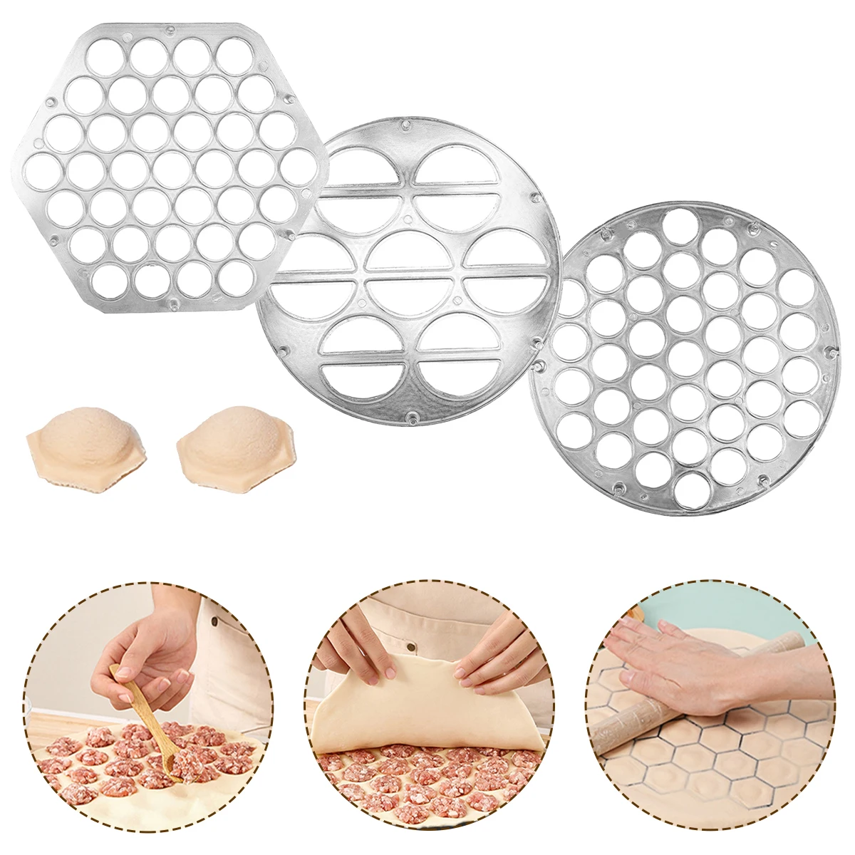 3/1pc Knödel formen Aluminium legierung schnelle Pelmeni Hersteller Ravioli Form für die Küche Kochen Knödel Kuchen Wontons Obst kuchen Werkzeug Image