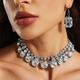 Bridal Jewelry Sets 1 set Zircon Rhinestone 1 Necklace Earrings Women's Elegant Fashion Cute Layered Flower Oval Jewelry Set For Wedding Party Casual