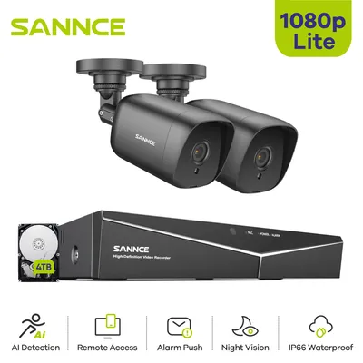 SANNCE 4CH DVR CCTV System 2PCS/4PCS 2MP IR Outdoor Sicherheit Kameras 1080P TVI CCTV DVR 1280TVL Überwachung Kit