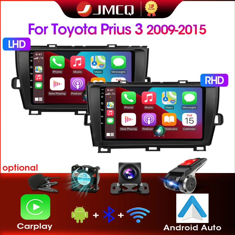 Jmcq 2din Autoradio Multimedia-Player für Toyota Prius 3 xw30 2009-2015 Android 12 GPS Navigation Stereo Head Unit Carplay Image