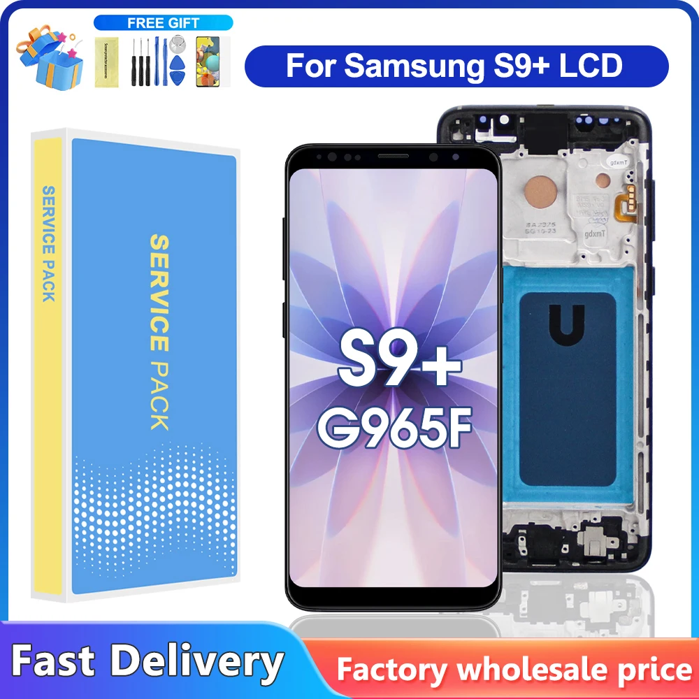 Getestet für samsung s9 plus display touchscreen mit rahmen digitalis ierer für samsung s9 g965 g9650 lcd Image