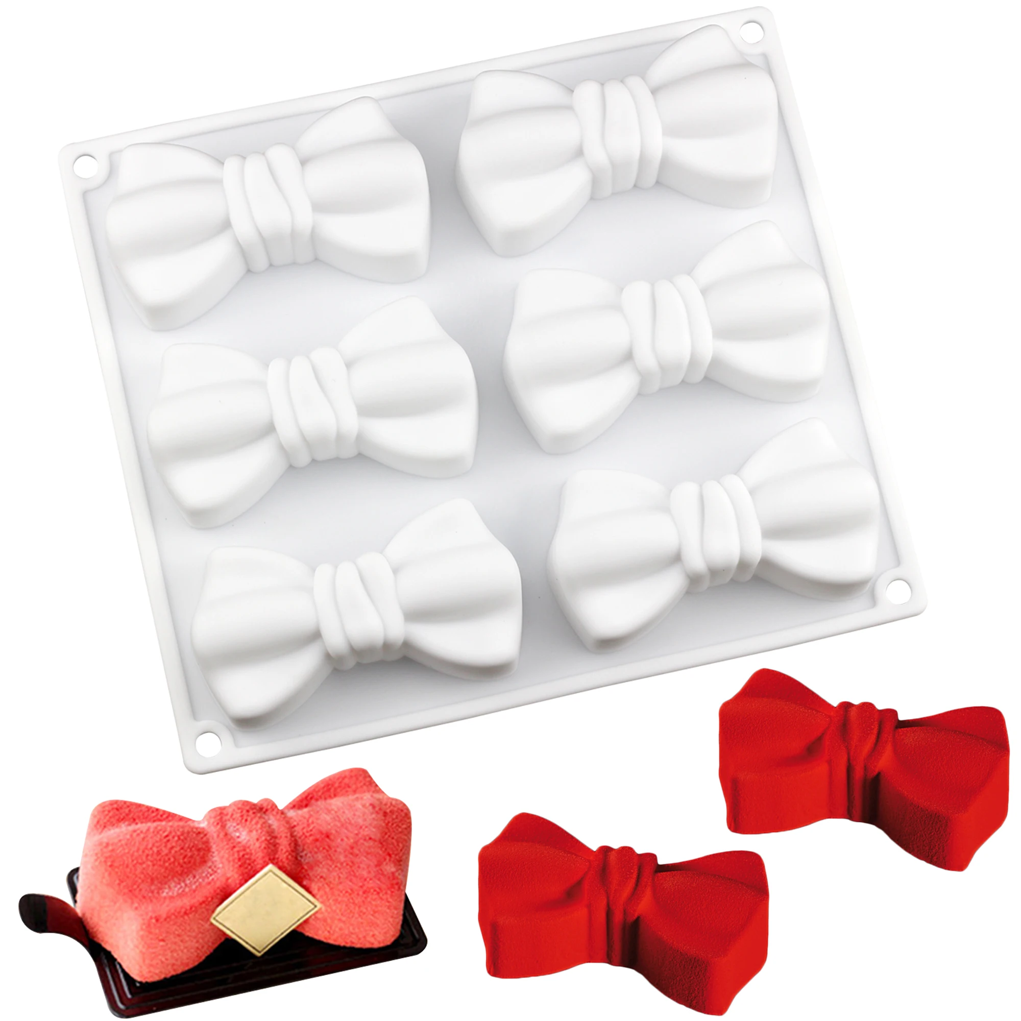 Silikon-Kuchenform mit 6 Mulden, Fliegenform, für Mousse, Schokolade, Süßigkeiten, Dessert, Kuchen, Dekorieren, Werkzeuge, Backform, Backformen Image