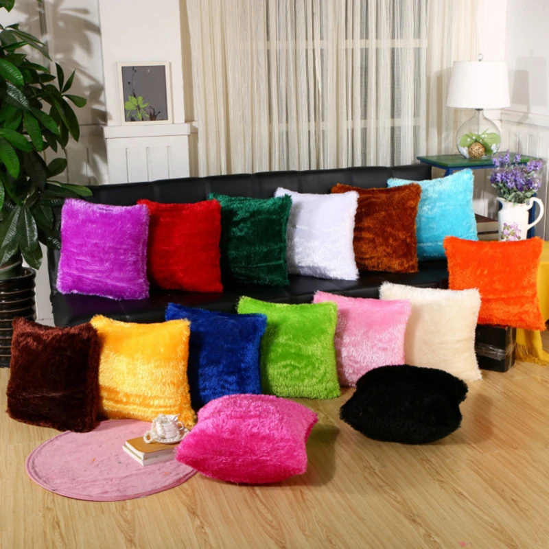 Weiche Plüsch Faux Pelz Kissenbezüge Hause Dekorative Kissen Abdeckung Kissen Für Sofa Auto Stuhl Hotel Hause Kissen Fall