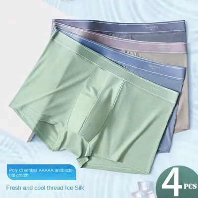 Herren Höschen sexy Unterwäsche dünne Boxershorts Eis Seide Boxer Ropa Interieur Hombre Calzoncillos Image
