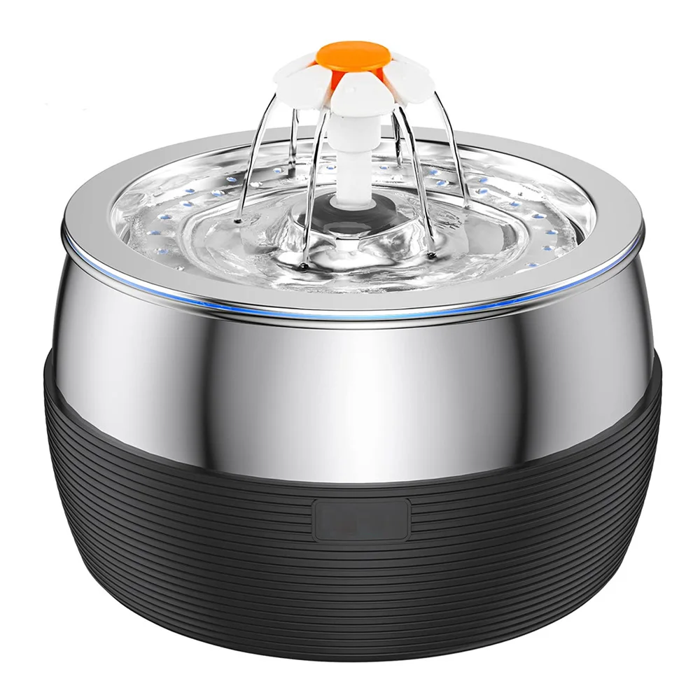 3L Auto-Katzenbrunnen aus Edelstahl, 102 oz, Wasserspender für Haustiere, Filter mit Wasserhahn, automatischer Wasserspender für Katzen, Hunde, Kaninchen