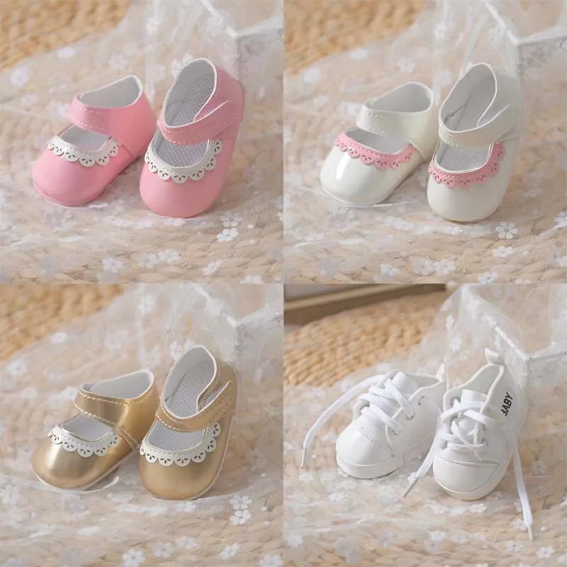 Neue 7,5-8 cm Puppe Schuhe für 55 cm Reborn Puppe Spielzeug 21 zoll Baby Puppe Zubehör Nette PU Leder puppen Schuhe Dress Up Mädchen Spielzeug