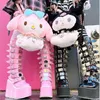 Damen Cosplay Stiefel Mehrreihige Gürtelschnalle Lange Röhre Leder Ritterstiefel Punk Gothic Klassisch Schwarz High Heel Schuhe Kniehoch