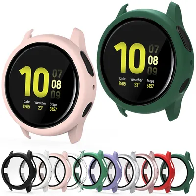 Hülle + Glas für Samsung Galaxy Watch Active 2 44 40 mm Abdeckung Bumper Zubehör Schutz Vollständige Abdeckung Matter Displayschutz Image