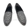 Silber Strass Dekor runde Zehen niedrige Top Slipper Mode Slip auf Männer Schuhe Luxus handgemachte Party Hochzeit Büro Männer Kleid Schuhe