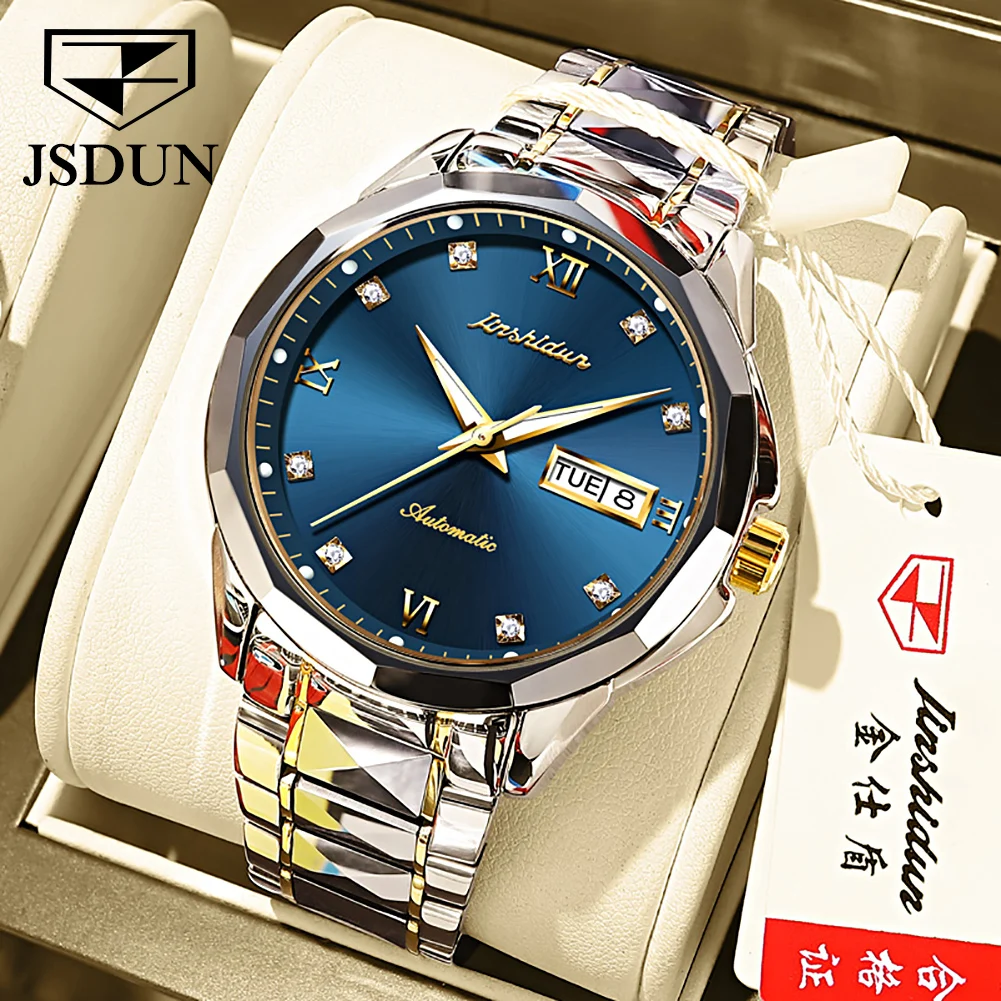 Jsdun meist verkaufte männer luxus uhr original wolfram stahl automatische mechanische uhren für männer casual mode armbanduhr männer Image