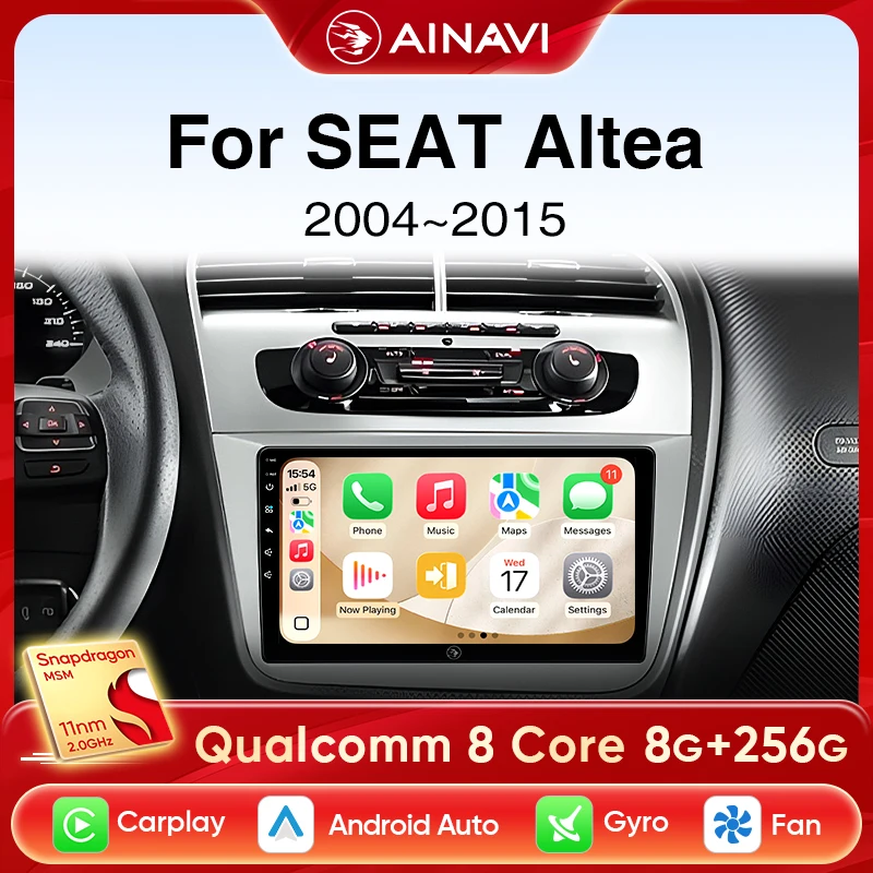 Ainavi Autoradio Für SEAT Altea XL 2005 2007 2009 2011 2012 2013 2015 Drahtlose Carplay Android Auto Auto Multimedia Player 2 Din Image
