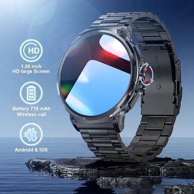 LIGE 1,85 "HD Bluetooth Anruf Smart Uhr Männer GPS Track 710mAH Große Batterie 400 + Zifferblatt IP68Wasserdichte Smartwatch Für Android ios Image