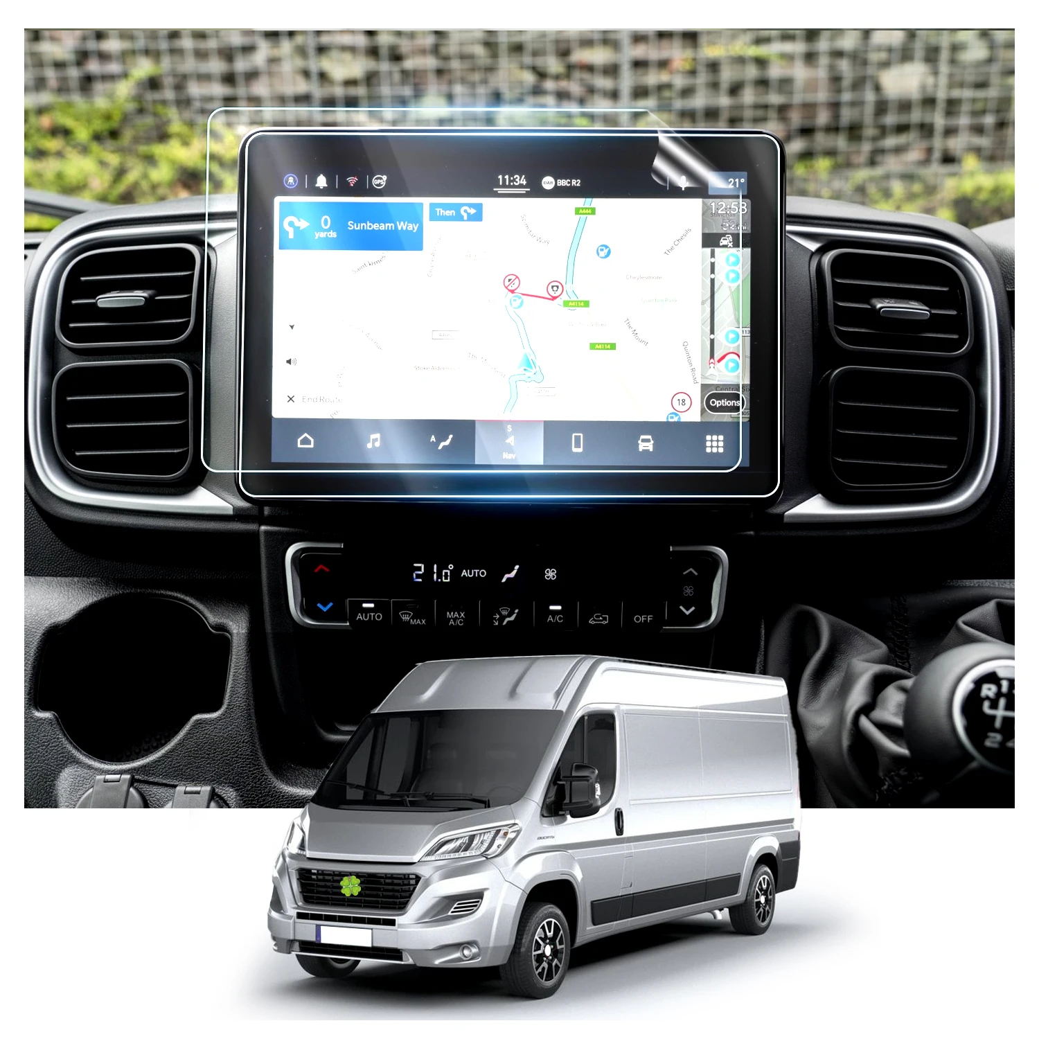 RUIYA für Fiat Ducato 2021-2024 10-Zoll Auto GPS Navigation Touch Center Nano Displayschutzfolie Auto Fiat Ducato Zubehör Image