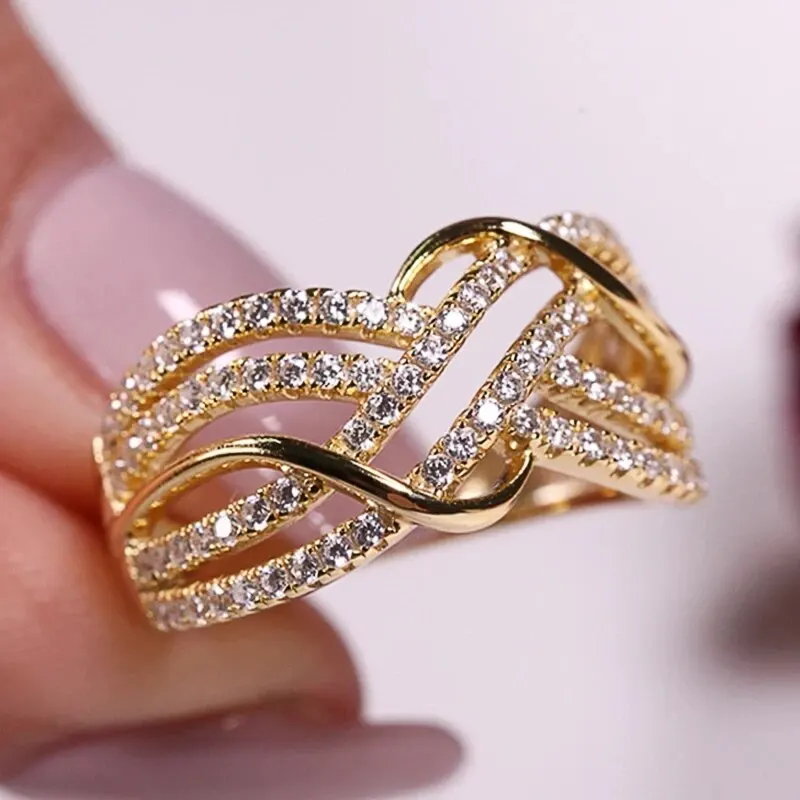 Neue Mode Finger Schmuck Ring Weibliche Wunderschöne Verlobung Party Zubehör mit Brillante Zirkonia Hochzeit Image