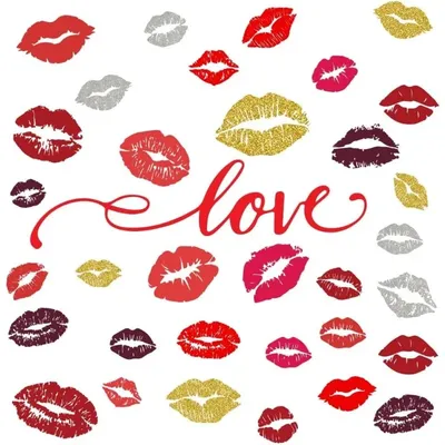 1 Satz Liebe Lippen Wanda uf kleber 34 Stück Rot Silber Gold Braun Küsse Aufkleber selbst klebende Image