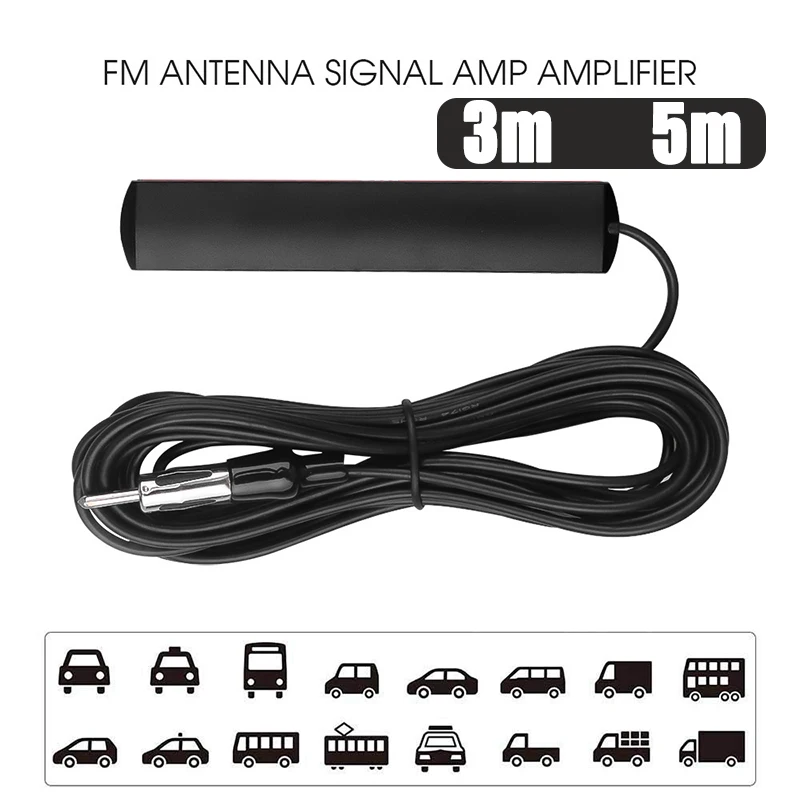 Heißer Verkauf Autoradio FM Antenne Universal Auto 3/5m Länge Signal verstärker Verstärker Marine Auto Fahrzeug Boot RV Signal Verbesserung Gerät Image