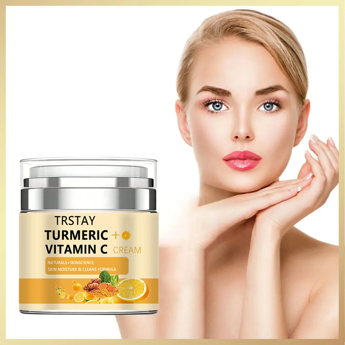 Kurkuma Gesichts creme 30% Vitamin C aufhellend, feuchtigkeit spendend und reparierend Haut, organische Inhaltsstoffe feuchtigkeit spendend und Anti-Gesicht c Image