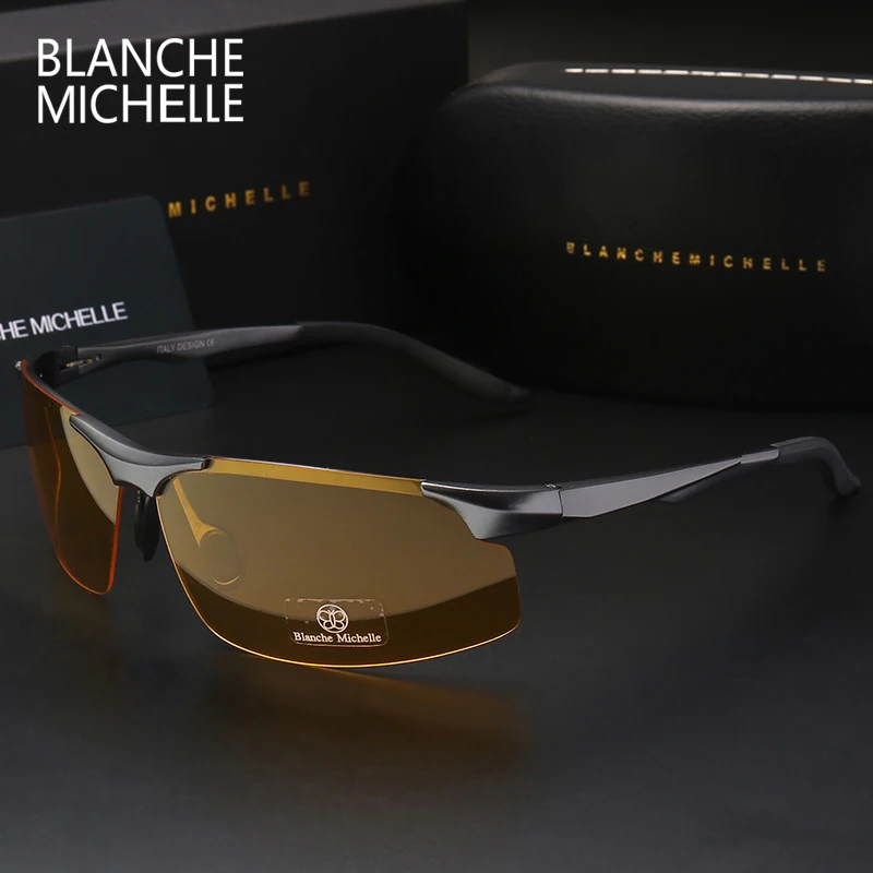2024 Aluminium Magnesium Männer Sonnenbrille Polarisierte Sport Fahren Nachtsicht Brille Sonnenbrille Angeln UV400 Randlose Sonnenbrille Image