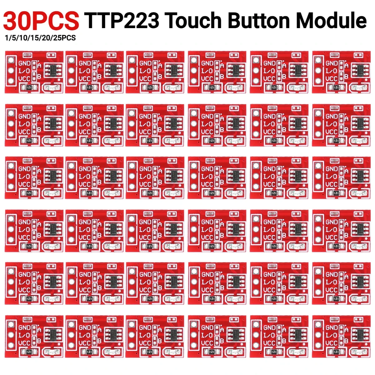 1-30 Stück ttp223 Touch-Button-Modul Kondensator Typ 2,5 V-5,5 V Tastens ensor modul Ein kanal iger selbstsicher nder Touch-Switch-Sensor Image