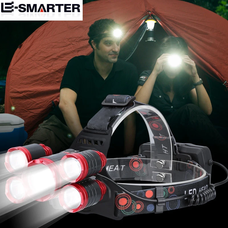 Esmarter Sensor Scheinwerfer 5 LED super helle Scheinwerfer Outdoor Camping wasserdichte Hoch leistungs licht Angel fackel Taschenlampe Image