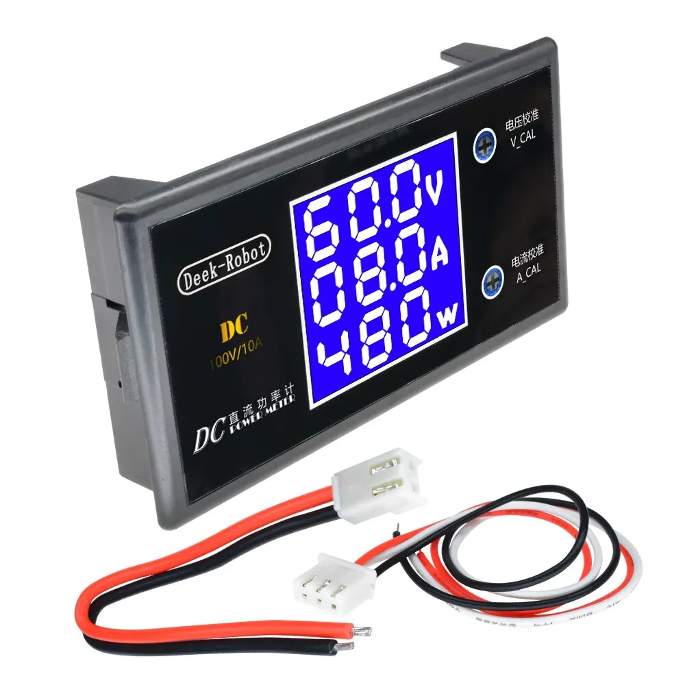 LCD Digital Voltmeter Amperemeter Wattmeter Spannung Strom Leistungsmesser Volt Detektor Tester Monitor DC 0 bis 100 V 10 A 1000 W Image