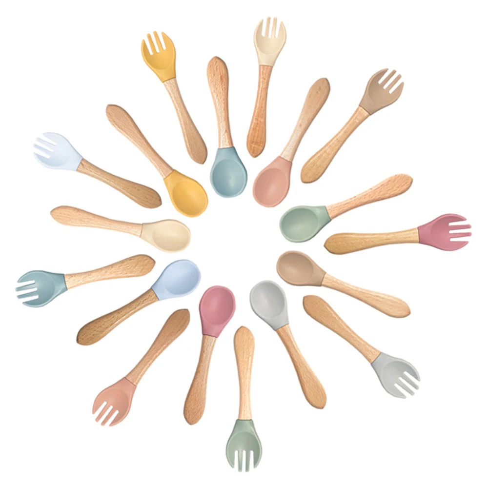 Lebensmittel qualität Silikon Baby produkte Baby essen Löffel Training Wasser löffel Kinder geschirr ergänzende Lebensmittel Löffel Gabel