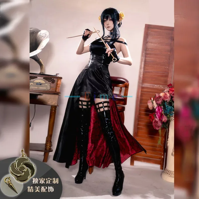 Eor Forger Cosplay Kostüm Frauen niedlichen gotischen schwarzen Kleid Outfit Halloween Karneval Uniformen sexy Party Anzug Image